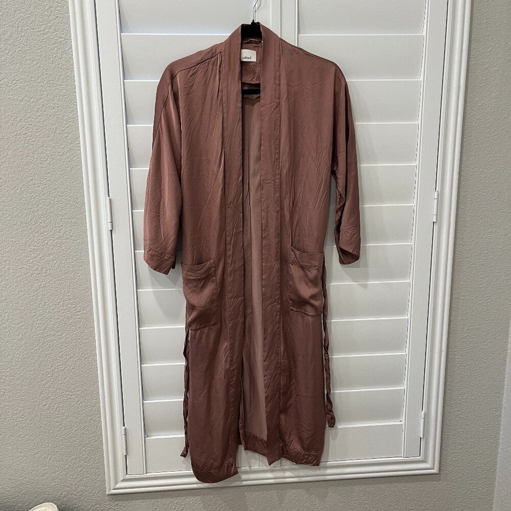 Aritzia Wilfred Silk Pilier Kimono Robe Jacket Copper XXS Excellent Condition